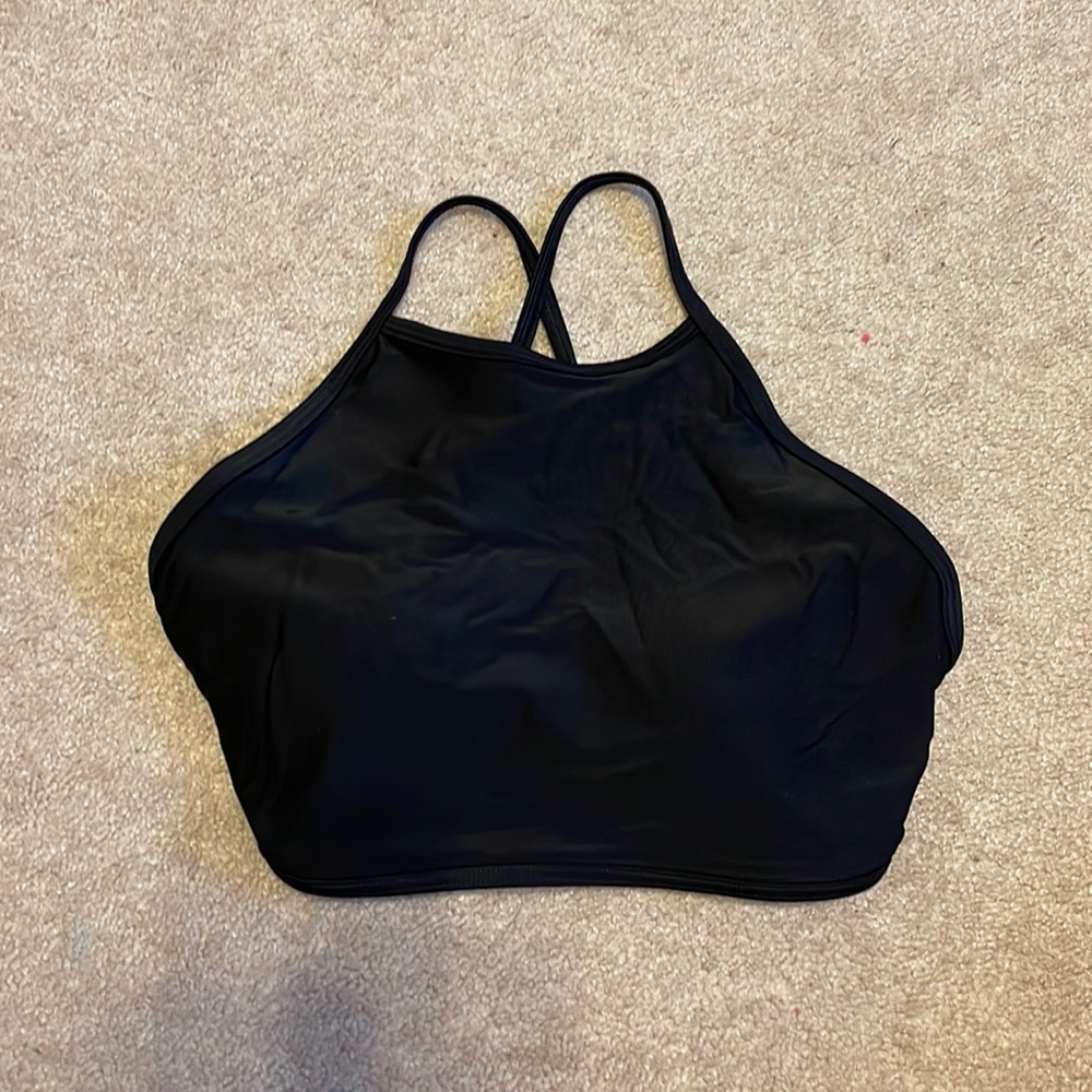 High neck black bikini top